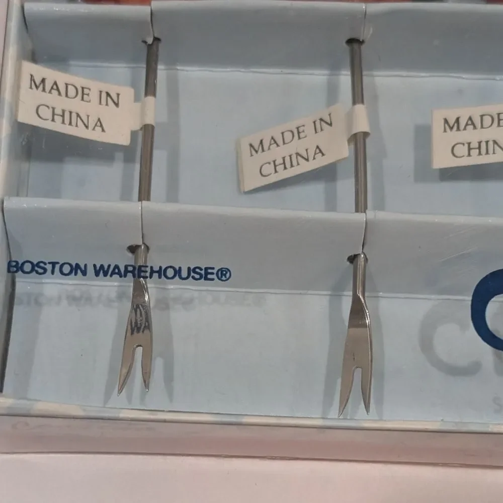 Boston Warehouse Crab Cocktail Picks Set of 4 Coastal Beach Nautical New in Box